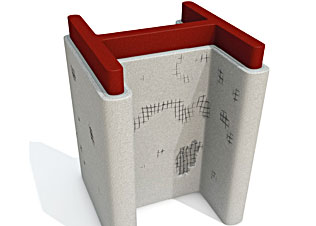 不合格的网格安装导致网格裸露、面漆剥落